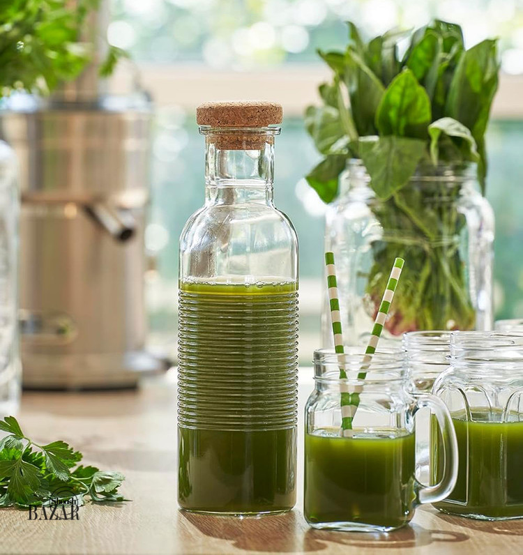 بطری آب شیشهای پاشاباغچه مدل HOOP کد 80352 با طراحی شیک و کاربردی