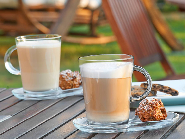 ست ۴ پارچه ماگ و نعلبکی شفاف پاشاباغچه مدل تربیکا کد 95781