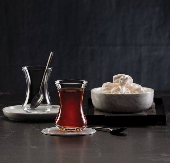 استکانهای شفاف و کلاسیک پاشاباغچه مدل آیدا با طراحی کمرباریک