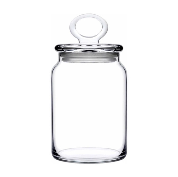 ظرف شیشهای مقاوم و شفاف پاشاباغچه مناسب نگهداری حبوبات، قند و مواد غذایی