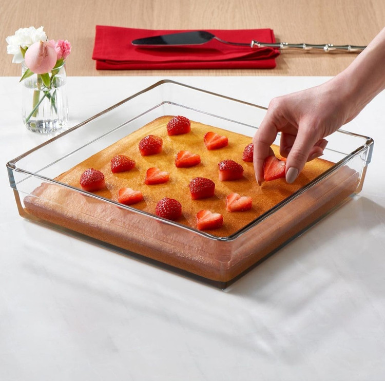 ظرف پخت شیشهای بورجام پاشاباغچه مدل 59314 مناسب استفاده در فر و ماکروویو