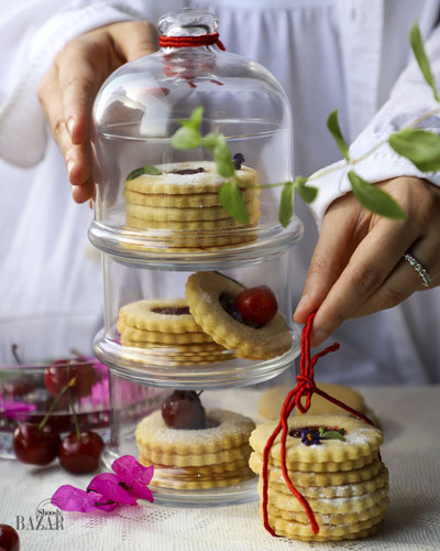 کندی باکس سه طبقه شیشهای پاشاباغچه مدل ویلا مناسب سرو شکلات و خشکبار