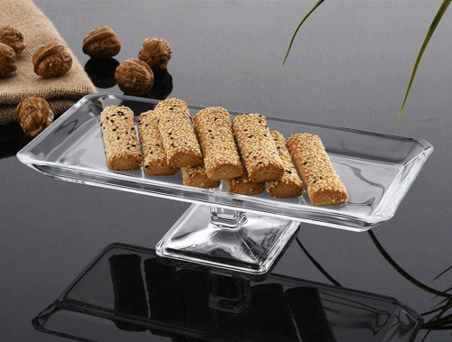 رولتخوری شیشهای پایهدار پاشاباغچه مدل گریس کد 95462 – مناسب سرو کیک، رولت، شیرینی و انواع دسر با طراحی زیبا