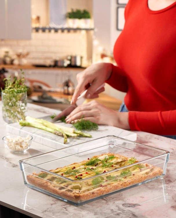 تابه شیشهای مستطیلی پاشاباغچه مدل Borcam کد 59324 – مناسب پخت انواع غذا در فر و سرو مستقیم روی میز