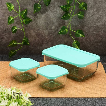 ست ظرف نگهدارنده شیشهای 3 تایی پاشاباغچه مدل SNOWBOX-96881 | حفظ تازگی و کیفیت مواد