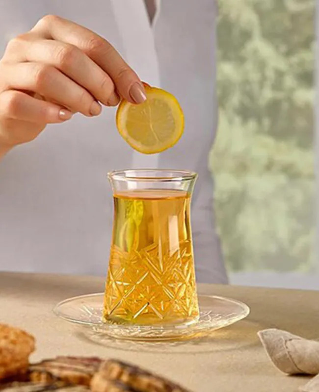 استکان تراشدار پاشاباغچه مدل تایملس کد 42891 ست 6 عددی شیک و زیبا