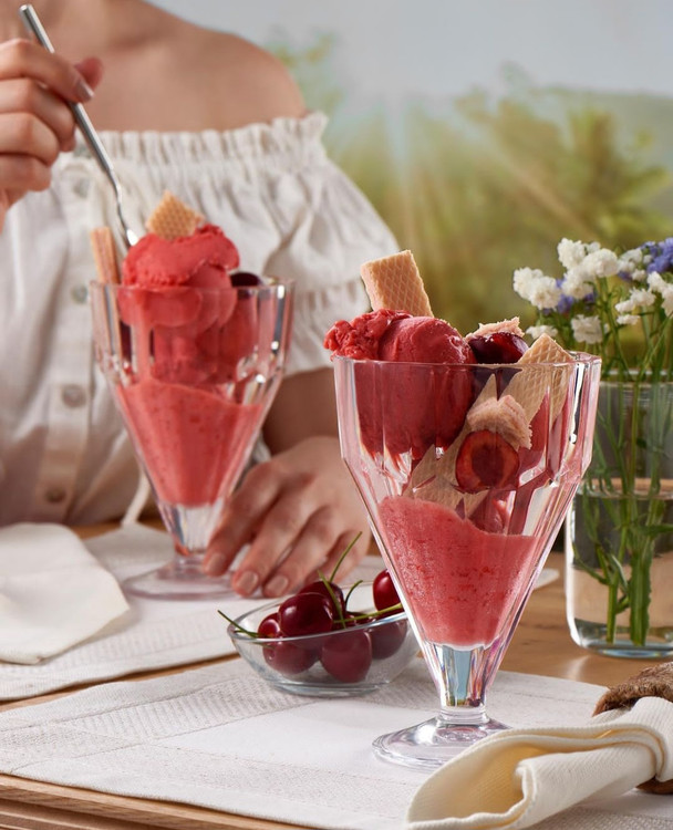 ست ۲ عددی بستنیخوری Pasabahce مدل Pleats با خطوط برجسته و ظریف برای سرو دسر