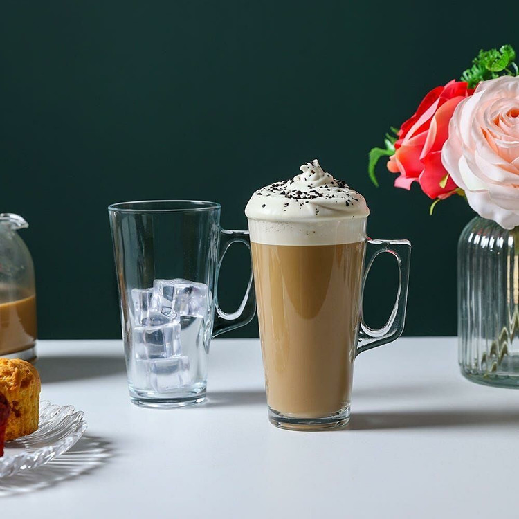 ست ۲ عددی ماگ شیشهای پاشاباغچه مدل ولا کد 55249-VELA، مناسب نوشیدنیهای گرم و سرد