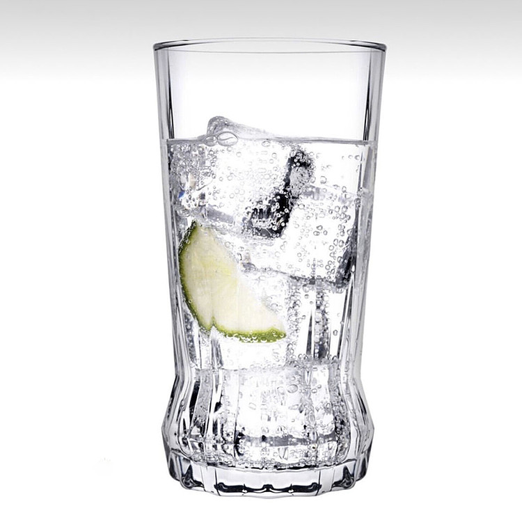 لیوان شیشهای بلند از برند Pasabahce، مدل گایا، مناسب برای آب، آبمیوه، چای سرد و دتاکس واتر