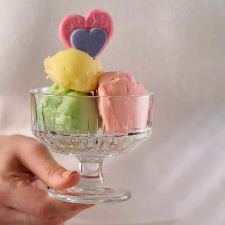 بستنیخوری شیشهای پایهدار پاشاباغچه مدل ECHO کد 51769 با طراحی شفاف و کلاسیک برای سرو دسر