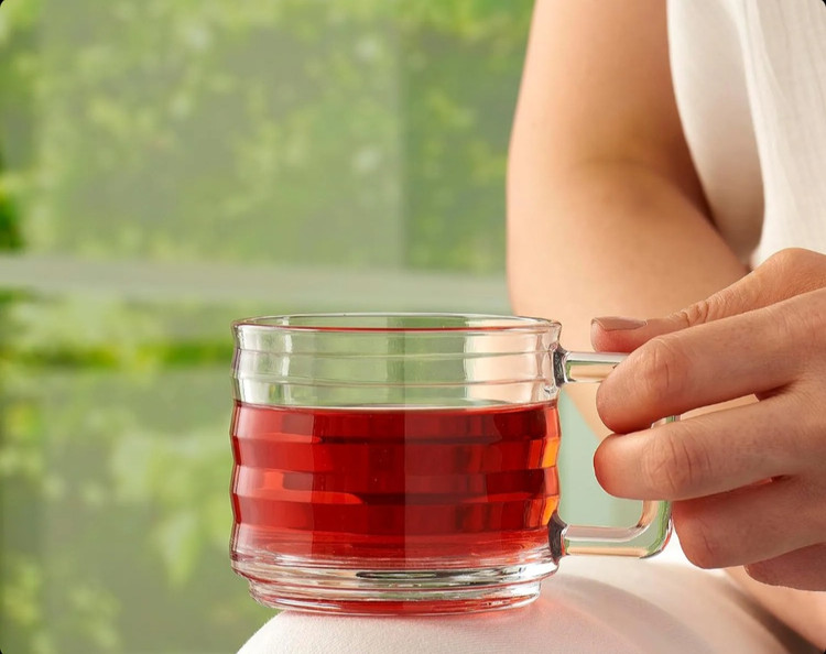 ست ۶ عددی فنجان شیشهای پاشاباغچه مدل بریکس کد 55833 مناسب چای و قهوه