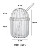 ماگ پیرکس شیشهای با نی و درب، طراحی زیبا و کارآمد برای نوشیدنیهای سرد و گرم