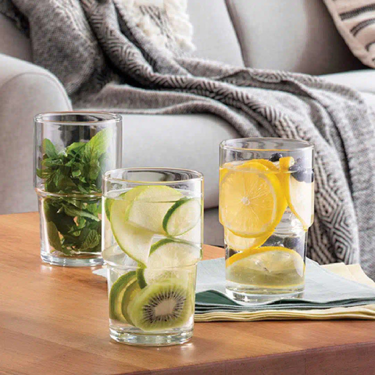 ست ۶ عددی لیوان بلند شیشهای پاشاباغچه مدل HILL، مناسب نوشیدنیهای سرد