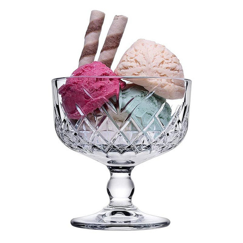 بستنی خوری شیشهای پاشاباغچه مدل تایملس کد 440211 ست 2 عددی مناسب سرو دسر و بستنی