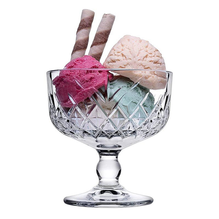 بستنی خوری شیشهای پاشاباغچه مدل تایملس کد 440211 ست 2 عددی مناسب سرو دسر و بستنی