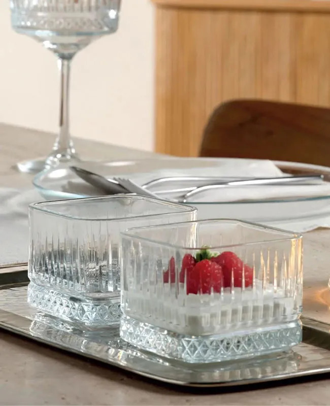 پیاله شیشهای پاشاباغچه مدل الیسا کد 530138 ست 4 عددی با طراحی ساده و شفاف مناسب سرو دسر