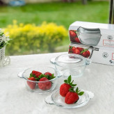 مینی قابلمه شیشهای دربدار پاشاباغچه مدل Basic کد ۹۷۳۴۳ – ست ۲ عددی برای سرو غذا