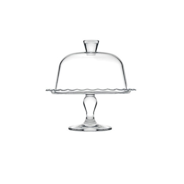 کیکخوری پایهدار کریستال پاشاباغچه مدل Petite در پسزمینه مینیمال