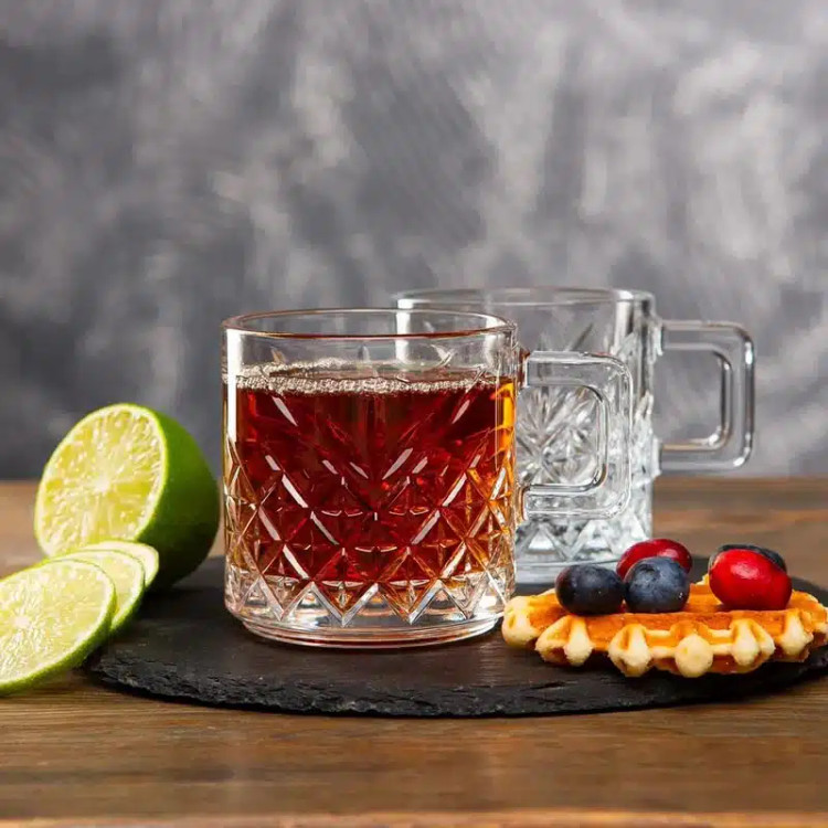 فنجان شیشهای پاشاباغچه مدل TIMELESS کد 55452 – طراحی شیک و مقاوم برای پذیرایی