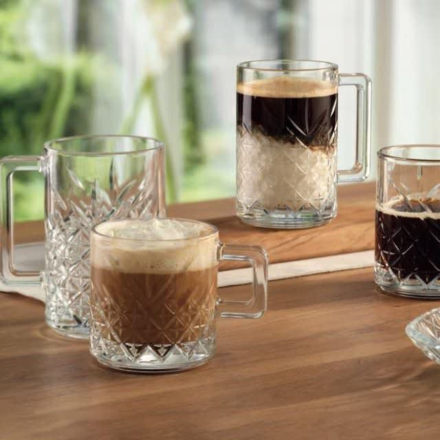 ست 2 عددی ماگ شیشهای پاشاباغچه مدل تایملس TIMLESS-55462 مناسب سرو چای و قهوه