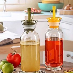 ست ۲ عددی ظرف شیشهای روغن و آبلیمو پاشاباغچه مدل Village کد ۹۵۲۲۸ با طراحی ساده و شفاف