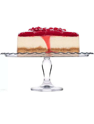 کیک خوری شیشهای با طراحی کلاسیک و پایه کوتاه – مدل 96953 پاشاباغچه