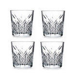 لیوان کوتاه شیشهای تراشدار مناسب سرو آب، نوشابه و آبمیوه – مدل تایملس