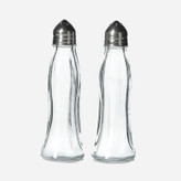 ست ادویه رومیزی پاشاباغچه مدل Black & White، بسته دو عددی شیشهای شفاف