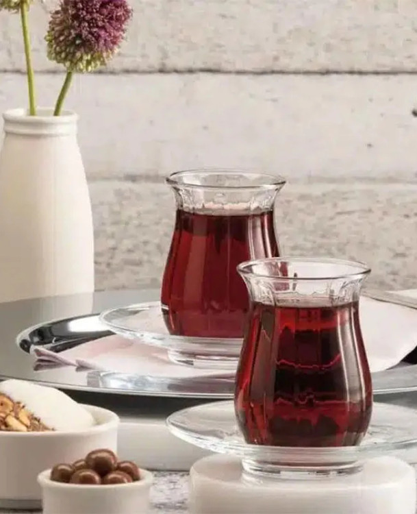 ست ۱۲ پارچه استکان و نعلبکی پاشاباغچه مدل لینکا کد 96572 – شفاف و مقاوم مناسب سرو چای و دمنوش