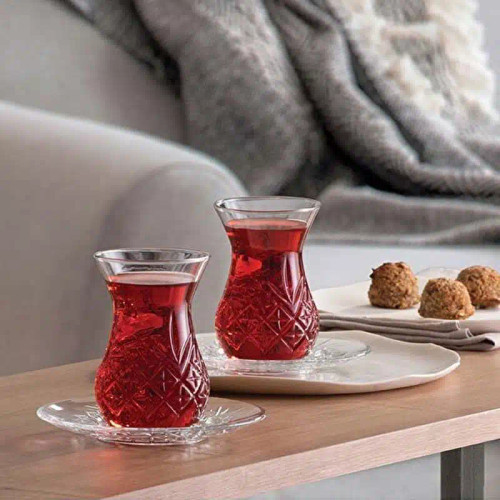 ست ۱۲ پارچه استکان و نعلبکی پاشاباغچه مدل Timeless کد 96992 با طراحی کلاسیک