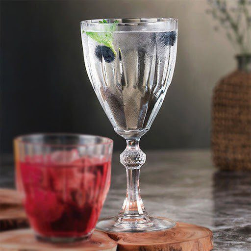 ست ۶ عددی لیوان گیلاس پاشاباغچه مدل دیاموند با طراحی تراشدار و ظاهری شفاف