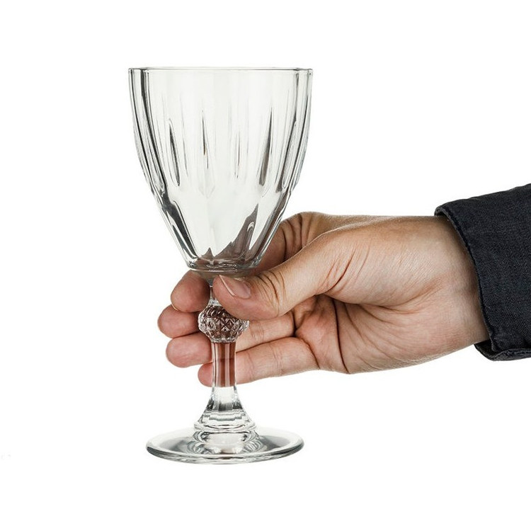 گیلاس شیشهای شفاف مدل دیاموند پاشاباغچه – انتخابی شیک برای پذیرایی رسمی