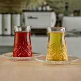 ست استکان و نعلبکی پاشاباغچه مدل Timeless با فرم ظریف و شفاف