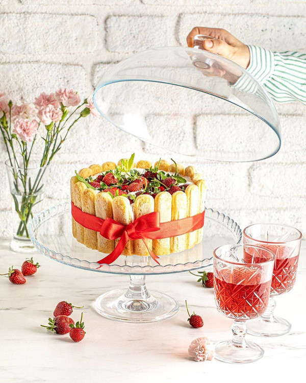 کیکخوری پایهدار بلور پاشاباغچه مدل 95200 برای پذیرایی مجلسی