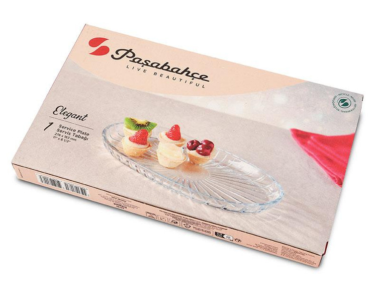 ظرف شیرینیخوری شیشهای پاشاباغچه مدل Elegant کد 54783 با طراحی ساده و شفاف برای سرو دسر و شیرینی