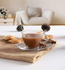 فنجان و نعلبکی شیشه‌ای پاشاباغچه مدل پنگوئن – ست ۱۲ پارچه برای سرو چای و قهوه