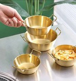 پیاله دو دسته استیل طلایی وارداتی – مناسب سرو چای و دمنوش