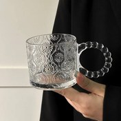 4. ست ماگ‌های دسته‌دار شفاف با طرح گل، مناسب هدیه و استفاده روزانه