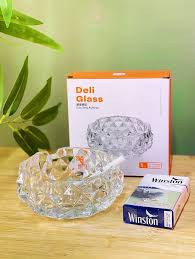 2. زیرسیگاری گرد Deli Glass مقاوم و قابل شستشو