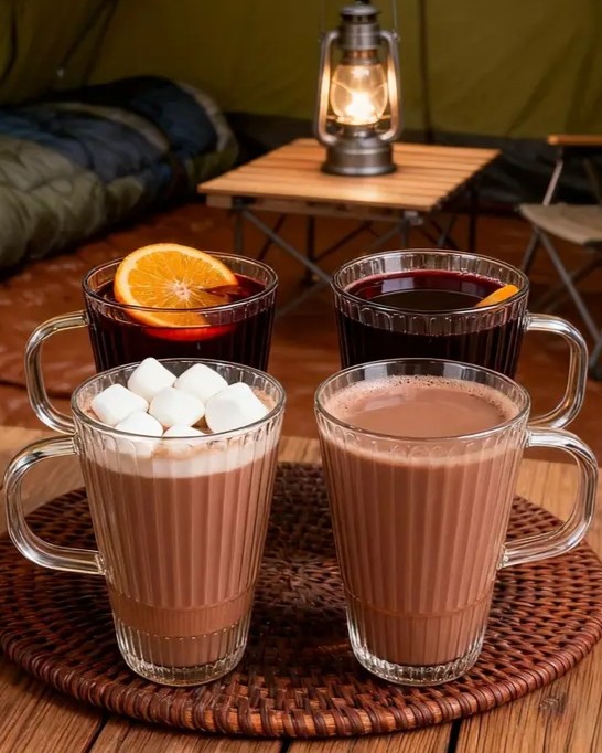 ست ۶ عددی لیوان شیشه‌ای بلند شیاردار و دسته‌دار برای سرو آب، شربت و نوشیدنی‌های سرد