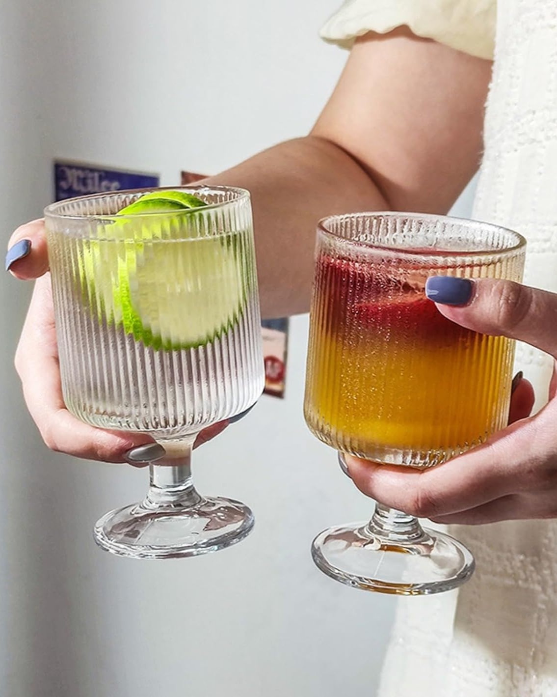 بستنی‌خوری شیاردار پایه کوتاه Deli Glass