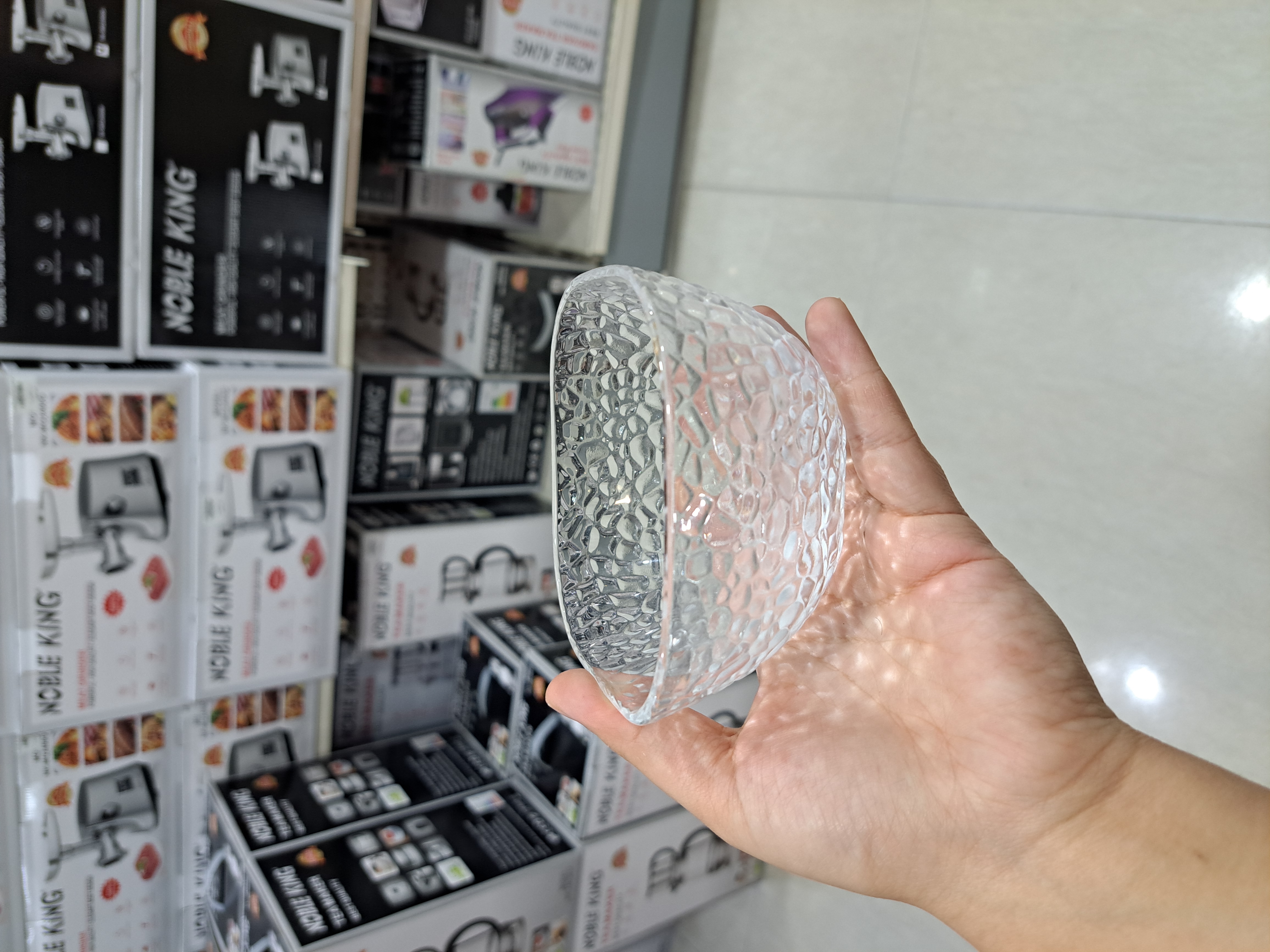 پیاله شیشه‌ای مربع یخی Deli Glass