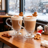 ماگ شیشهای پایهدار Deli Glass مدل Duan Yuan