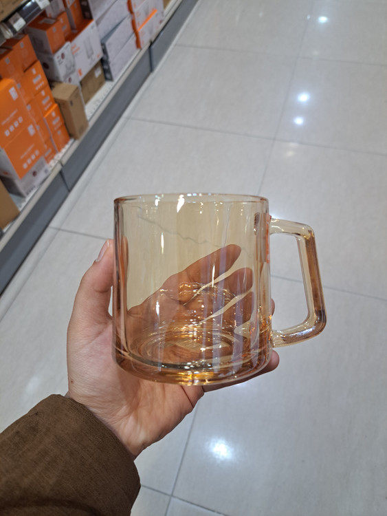 ست ۶ عددی لیوان دستهدار Deli Glass رنگ عسلی