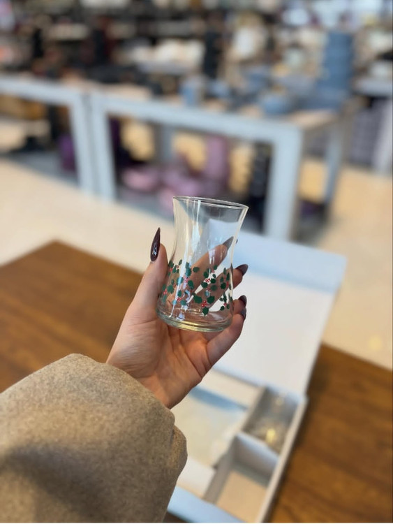 استکان نعلبکی شیشهای ترک مدل مری میکس