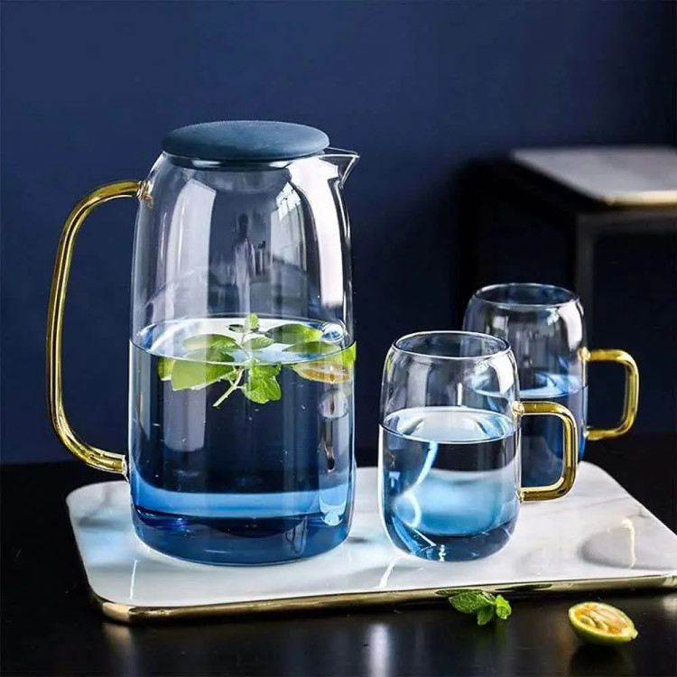 پارچ پیرکس بوروسیلیکات آنتیشوک رنگی وارداتی ۱.۵ لیتری