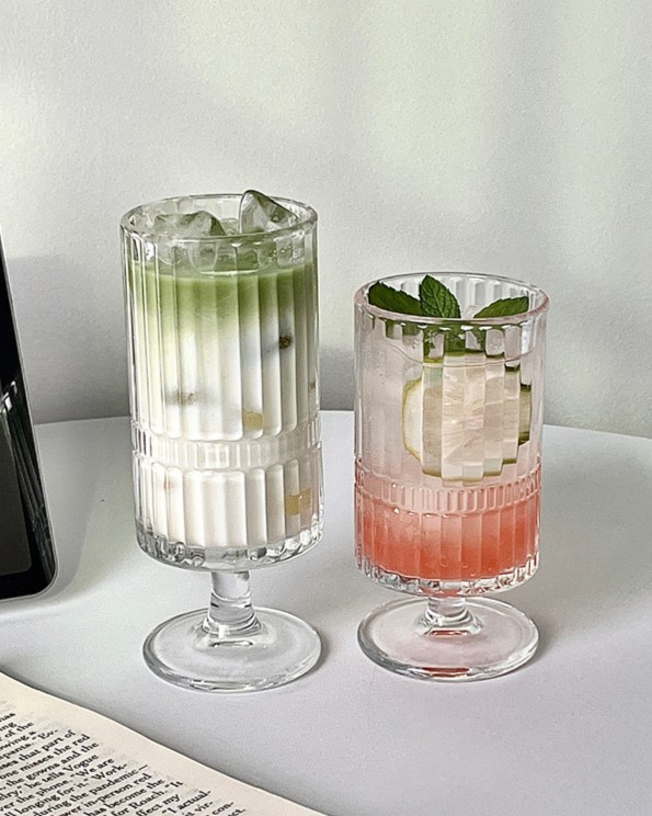 گیلاس شیاردار پایه کوتاه دلی گلس سایز 300 میلی لیتر