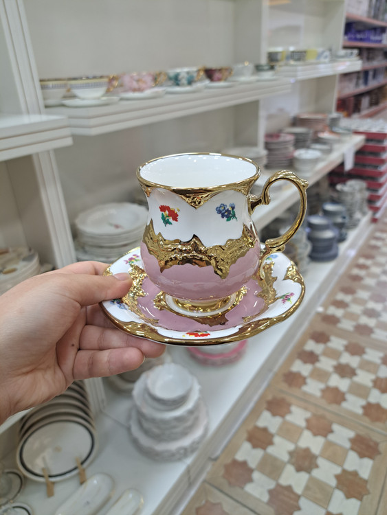 ست چایخوری ۶ رنگ طلاکوب KOSOVA ترکیه