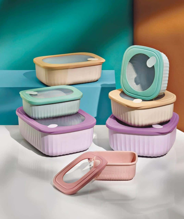 ظروف نگهداری غذا رنگی وارداتی با چهار سایز