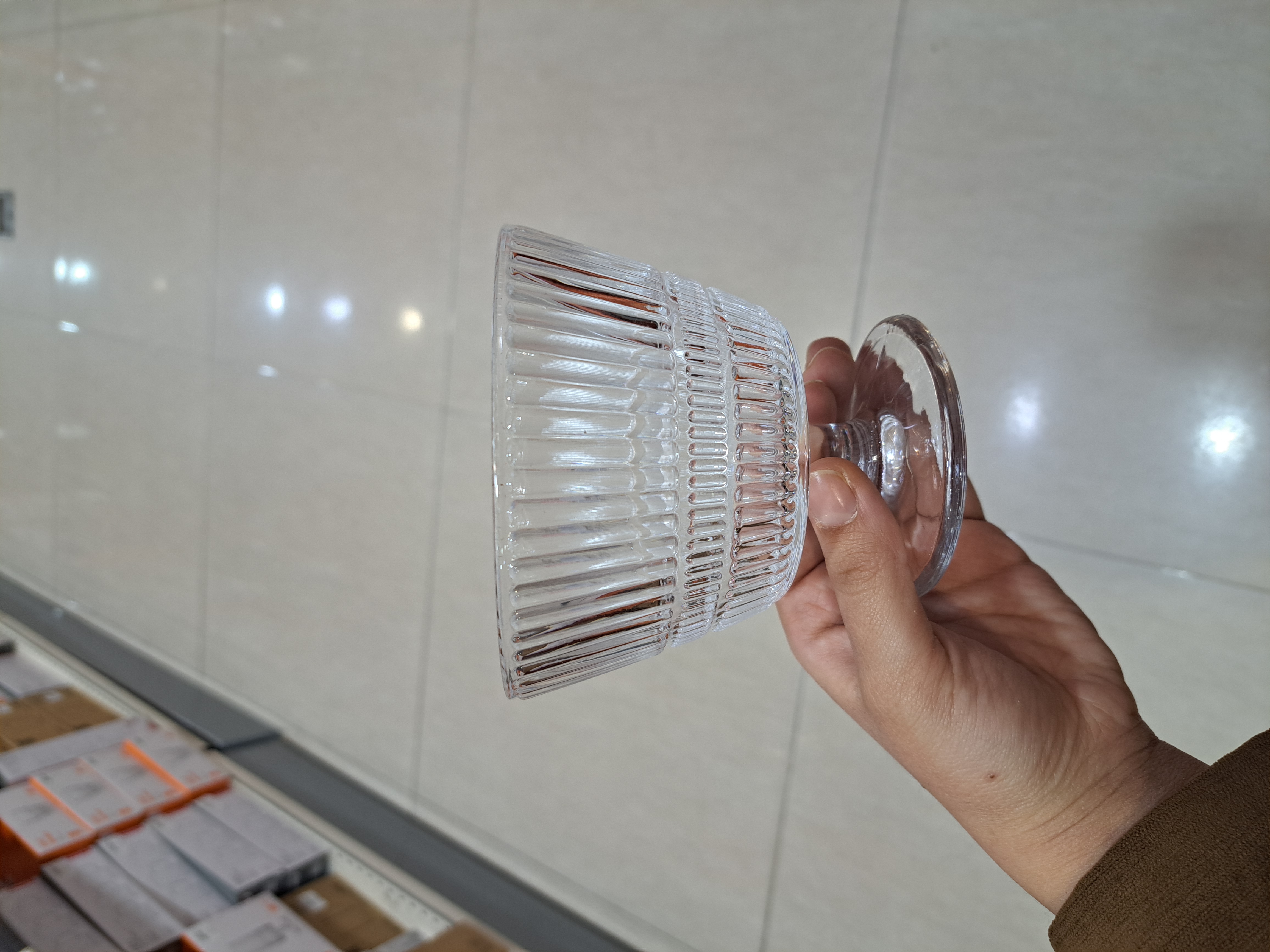 ست ۶ عددی دسرخوری پایه‌دار Deli Glass شفاف